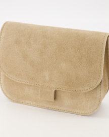 Leer - Suede -  Crossbodytasje  - Zand - Bronskleurig - Flora