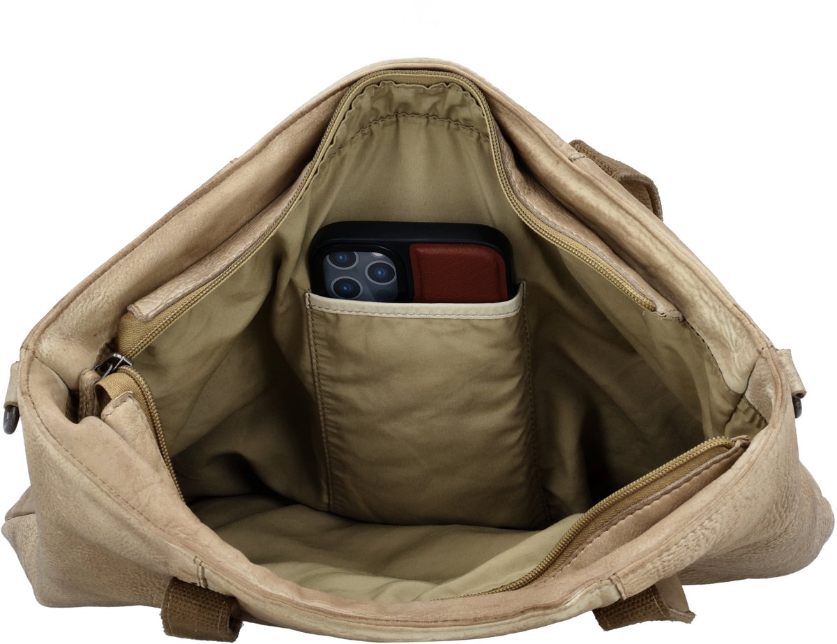 Hide & Stitches - Paint Rock - Shopper - Schoudertas - Leer - Ruim - Zand