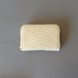 Klein (mini) portemonnee met kroko structuur, roomwit/creme, Giuliano