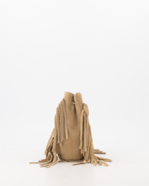 Teatro - Sylvie - Handtasje - Crossbodytasje - Suede - Leer - Zand - Franjes - Klein
