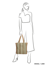 Leuke trendy strandtas / shopper met rits, div. kleuren