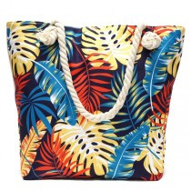 Beach shopper/strandtas met gevlochten handvatten van touw