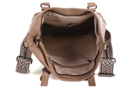 Taupe schoudertas / shopper Clever