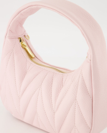Leer  -  Crossbodytasje  - Handtasje - Roze - Goudkleurig - Mabel