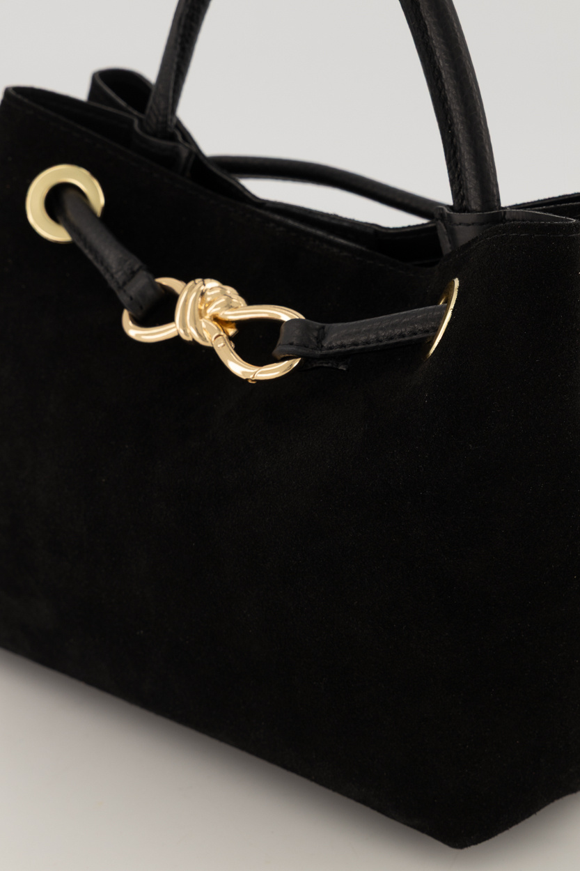 Teatro - Mimi - Schoudertas - Handtas - Crossbodytas - Black - Gouden details - Leer - Suede