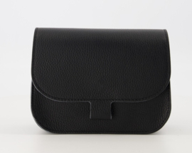 Leer - Crossbodytasje  - Zwart - Bronskleurig - Flora - Classic Grain