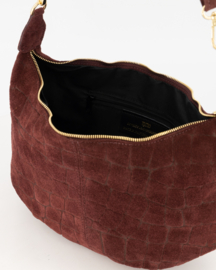 Teatro - Savina Toscana - Crossbodytas - Leer - Suede - Croco -Burgundy