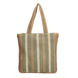 Leuke trendy strandtas / shopper met rits, div. kleuren