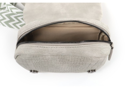 Leuk klein schoudertasje - crossbodytasje - licht grijs - Melfi