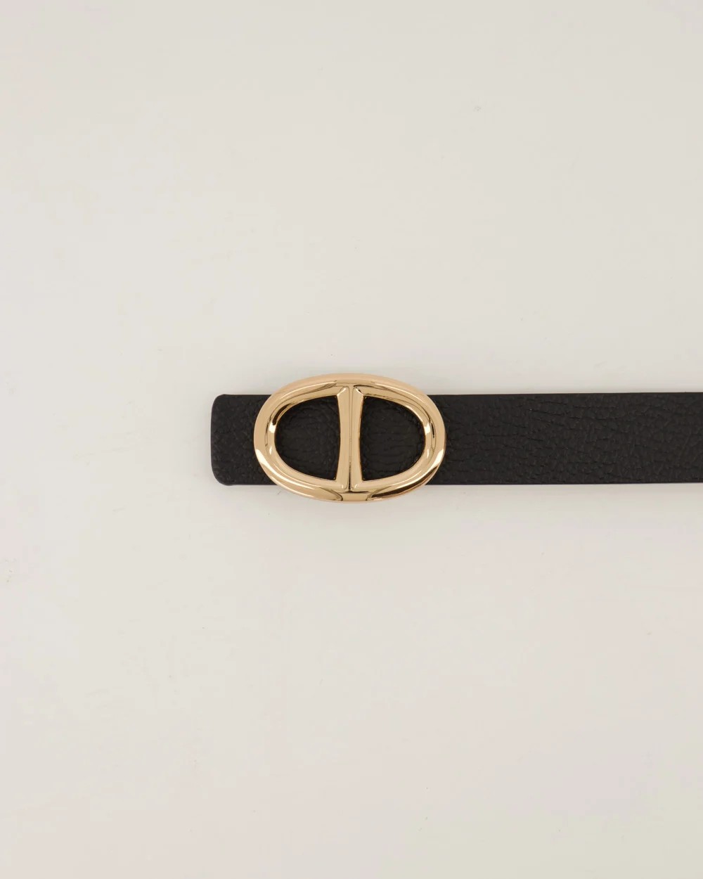 Teatro - Mirjam - Riem - Dames - Classic Grain - Leer - Zwart - Gouden detail - 105 cm