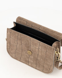 Teatro - Flora - Crossbodytasje - Leer - Croco -Taupe