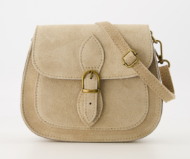 Suede - Leer - Crossbodytasje - Zand - Bronskleurig - Sola