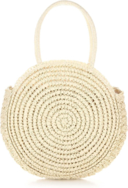 Ronde strandtas/shopper, beige