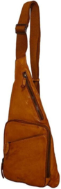 Leren crossbodytas, cognac Cayo