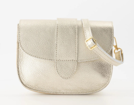 Leren crossbodytasje, goud - Maan,  Classic Grain -  - Goudkleurig