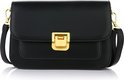 Leuk klein zwart schoudertasje met gouden details