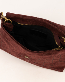 Teatro - Avila - Schoudertasje - Crossbodytasje - Suede - Leer - Croco - Burgundy