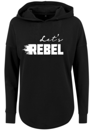 Baggy Dames Hoodie | Let's Rebel | Black
