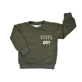 Met bedrukking | R Rebels Kids Clothing Boy Squad Sweater Groen kledinghoekje scherpenzeel.nl