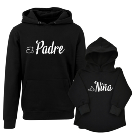 Twinning hoodies | El Padre | La Niña | Black