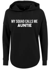 Baggy Dames Hoodie | My Squad calls me Auntie | Black