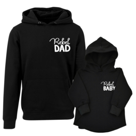 Twinning hoodies | Rebel Dad | Rebel Baby | Black