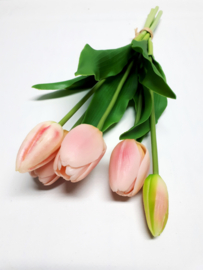 Real touch tulpen l.roze 5 stuks