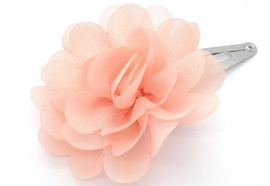 Haarspeldje met chiffonbloem bloem Peach