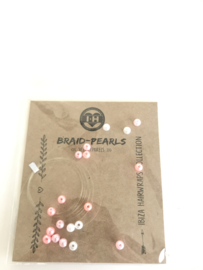 Braid-pearls mix roze