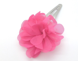 Haarspeldje met chiffon bloem fushia