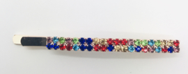 Schuifspeldje strass multicolor