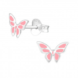 Oorstekertjes roze vlinders