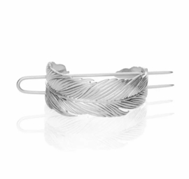 Bun cuff veertje zilver