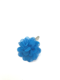 Haarspeldje met chiffonbloem  royaal blauw