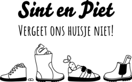 RAAMSTICKER - SINTERKLAAS - VERGEET ONS HUISJE NIET