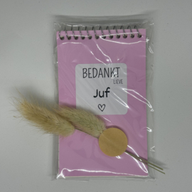 BEDANKT LIEVE JUF | NOTITIEBOEKJE