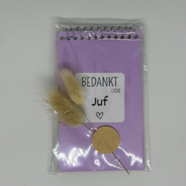 BEDANKT LIEVE JUF | NOTITIEBOEKJE