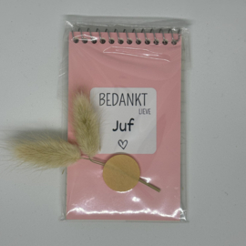 BEDANKT LIEVE JUF | NOTITIEBOEKJE