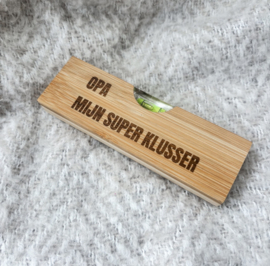 Waterpas & Bieropener in één | Gegraveerd | Opa mijn super klusser