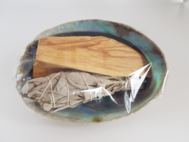 Abalone Smudge kit - met Salie en Palo santo