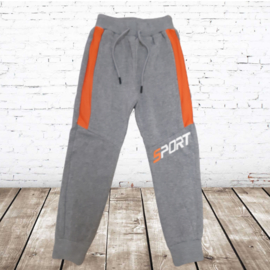 Jongens joggingbroek grijs oranje sport