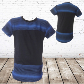 Jongens shirt zwart/blauw