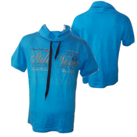 t-shirt met kraag Stilo verso blauw