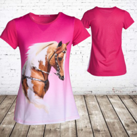 Paarden shirt roze J03