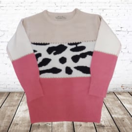 Meisjes trui met print  P807 roze