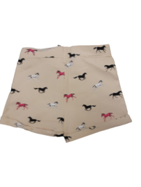 Meisjes short met paardjes creme