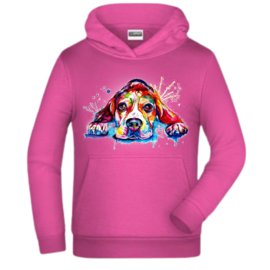 Roze kinder hoodie dog