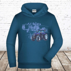 Blauwe hoodie met Tractor