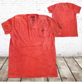 Heren shirt denim oranje