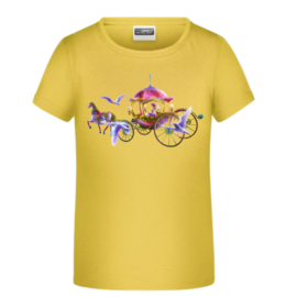 Geel t shirt met prinsessen koets